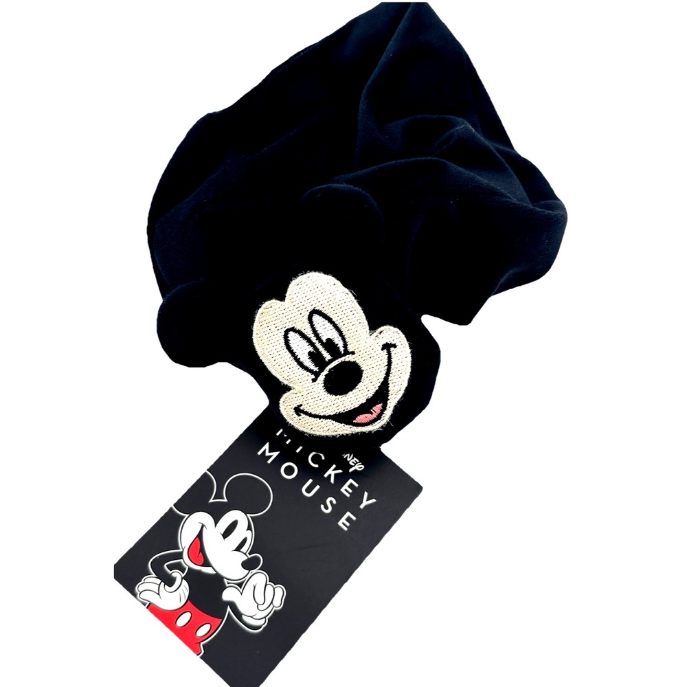 Disney Mickey Mouse Scrunchie Black Velvet Oversized Bow Hair Tie Neon Tuesday
